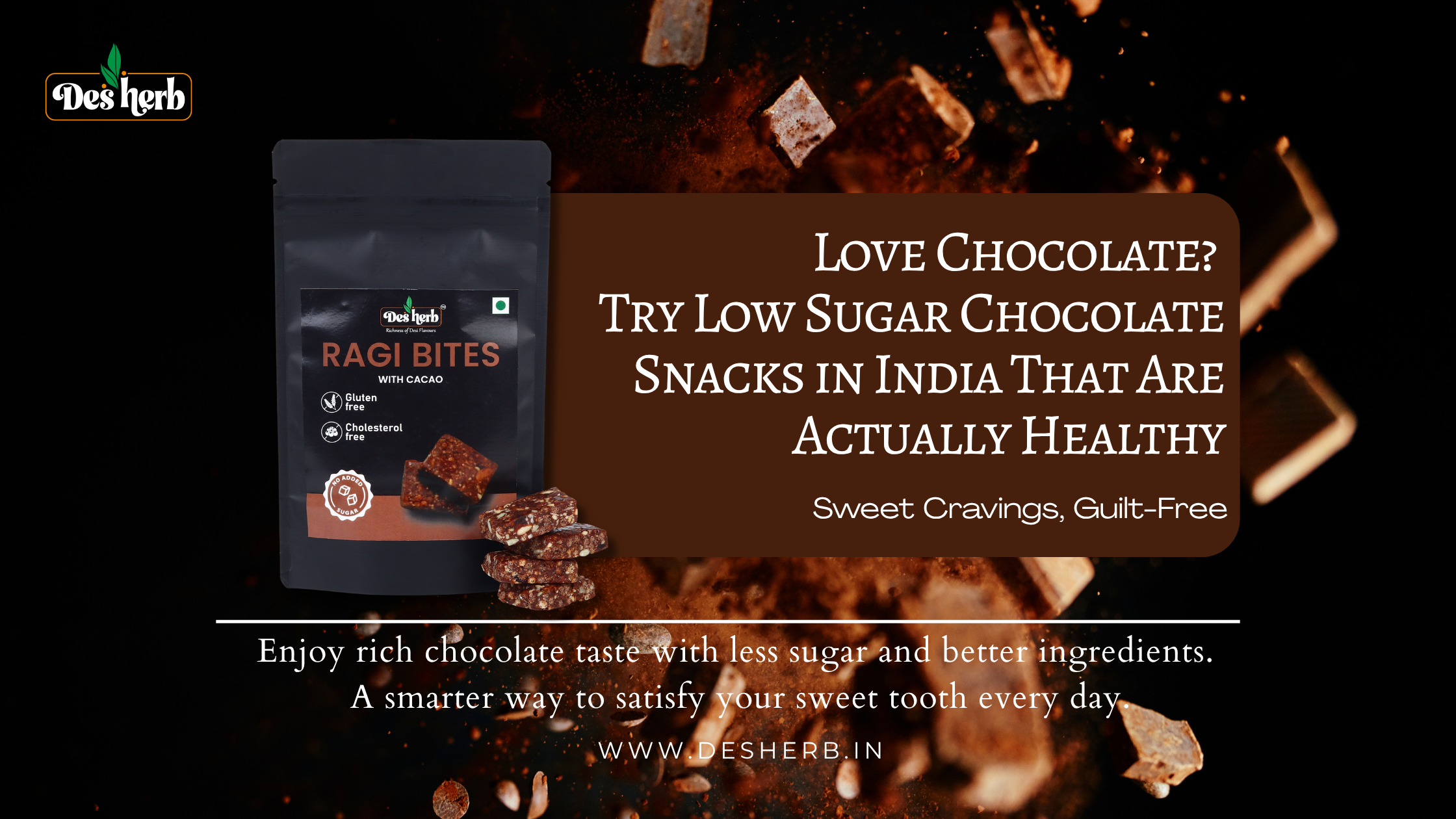 low sugar chocolate snacks India healthy