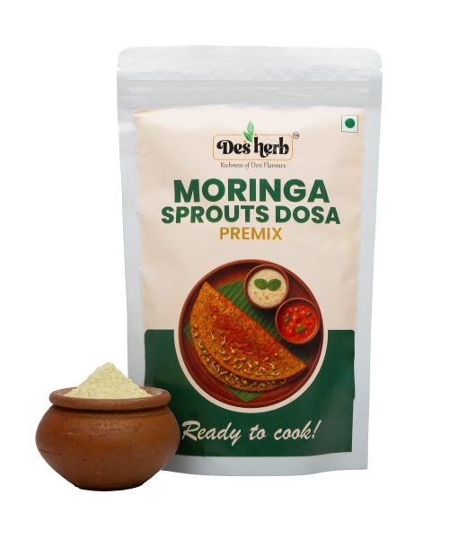 Desherb Moringa Sprouts Dosa Premix – Nutritious Instant Mix with Lentils, Spices & Moringa